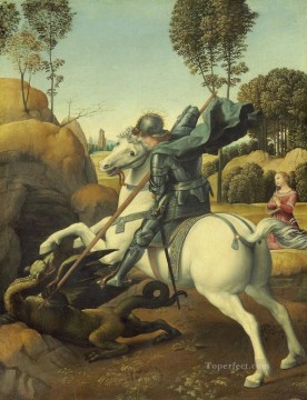 ラファエル Painting - 聖ジョージとドラゴン ルネッサンスの巨匠ラファエロ